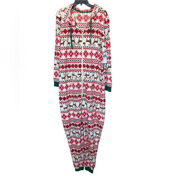 New ~NORDSTROM ~Matching Family Microfleece Hooded Jumpsuit Pajamas Size 2X - Picture 1 of 7
